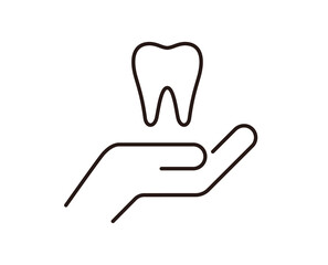 Tooth icon, take care of your teeth, Dental concept.