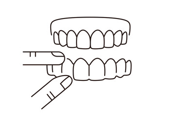 Teeth invisible braces thin line art icons