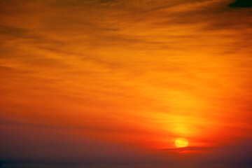 Fototapeta premium Colorful cloudy sky at sunset. Gradient color. Sky texture. Abstract nature background