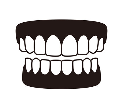 black and white teeth graphic clip art preview