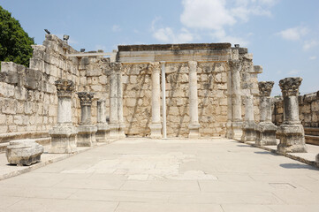 Remains of the oldest 4th-century synagogue in the Capernaum, Israel