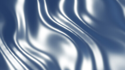 Silky silver blue background with waves texture, interesting textile pattern, abstract  3D render illustration.