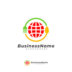 World Food logo vector template, Creative World logo design concepts
