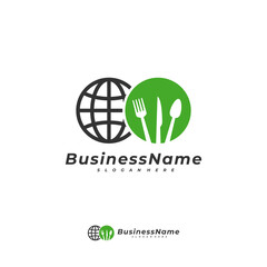 World Food logo vector template, Creative World logo design concepts