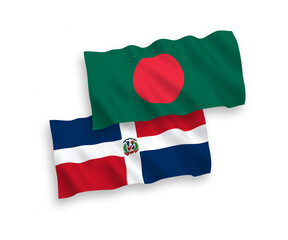 Flags of Dominican Republic and Bangladesh on a white background