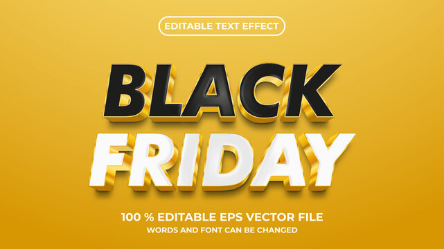 Editable text effect luxury black friday sale style