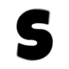 Halftone theme alphabet letter S
