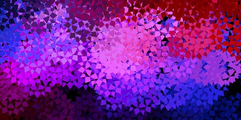 Light blue, red vector background with polygonal forms.