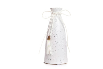 stylish white designer vase on isolated background