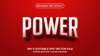 Foto op Aluminium Editable text effect power 3d style © MugiMulya