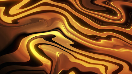 Melted Gold Abstract Pattern Wavy Lines. Watercolor Effect lava gold dripping magma.