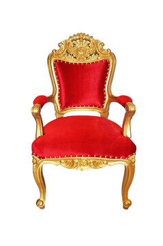classical carved  red wooden chair