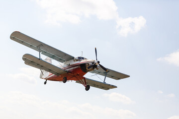 light aircraft returning to land after dropping