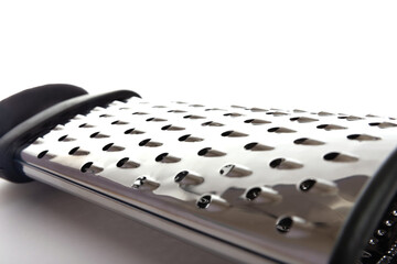 metal beet grater close-up on a white background