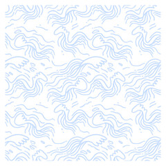 Seamless pattern with blue stormy waves. Repeating texture.