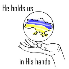 Obraz premium No war in Ukraine. Ukrainian land in the God hand