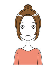 驚いた表情の女性のアイコンイラスト
