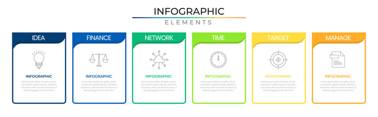 Education idea infographic elements plan concept design vector with icons. Layout business timeline network project template for presentation and report.