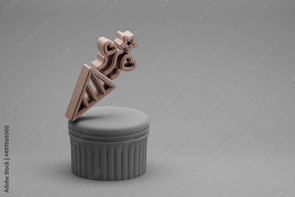 Fototapete beautiful abstract illustrations firework symbol icons on a column and wonderful background. 3d rend