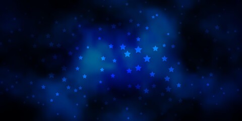 Obraz premium Dark BLUE vector background with colorful stars.