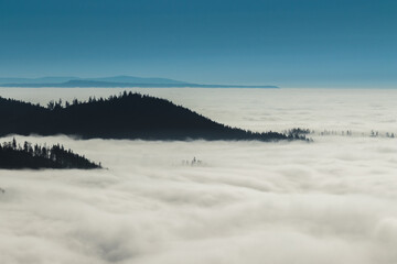 Over the mountains.