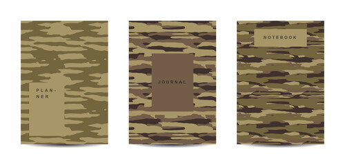 Military and army camouflage abstract cover notebook