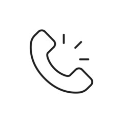 Handset thin line icon. Linear symbol. Vector illustration..
