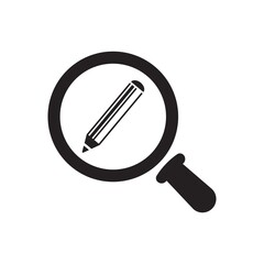 Magnifier and pen icon 