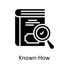 Known How vector Solid Icon Design illustration. Educational Technology Symbol on White background EPS 10 File