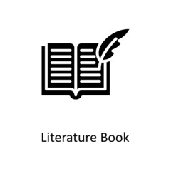 Literature Book vector Solid Icon Design illustration. Educational Technology Symbol on White background EPS 10 File