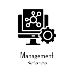 Management Science vector Solid Icon Design illustration. Educational Technology Symbol on White background EPS 10 File