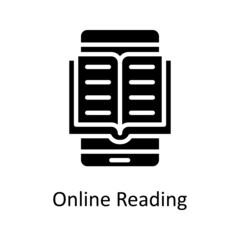 Online Reading vector Solid Icon Design illustration. Educational Technology Symbol on White background EPS 10 File