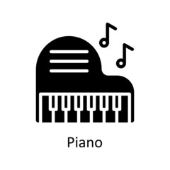Piano vector Solid Icon Design illustration. Educational Technology Symbol on White background EPS 10 File