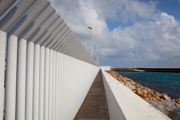 The protective iron fence around the port in Tarifa