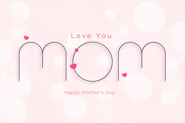 minimal style mother's day line style card design