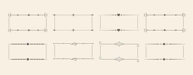 rectangular floral vintage frames set of six