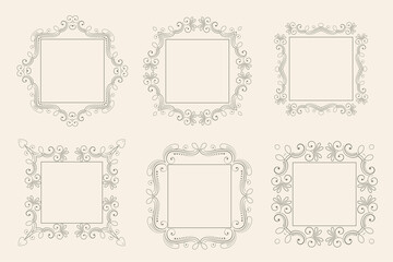 classic vintage floral frame set of six