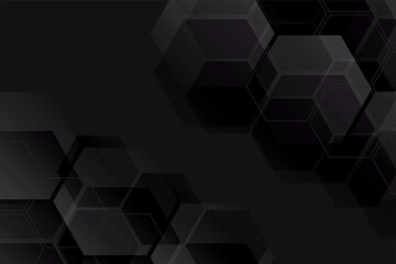 dark black hexagonal background design