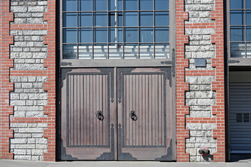 old brick warehouse door
