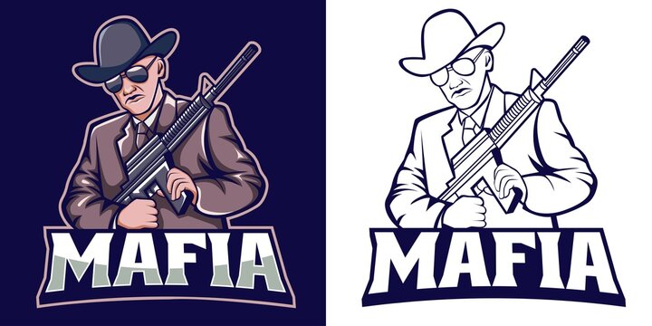 mafia esport logo mascot design