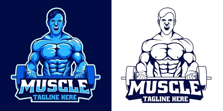 Muscle esport logo mascot design