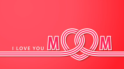 Celtic love knot for Mother's Day on the red background