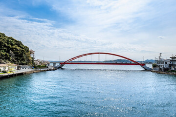 静岡県浜松市北区三ヶ日の奥浜名湖の新瀬戸橋と瀬戸橋