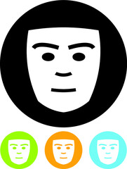 Spooky Halloween hockey carnival mask. Scary sociopath face from a horror movie vector icon isolated