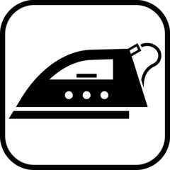 Flatiron ironing illustration. Smoothing iron vector icon isolated