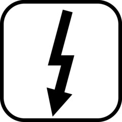Lightning bolt high voltage vector warning sign isolated