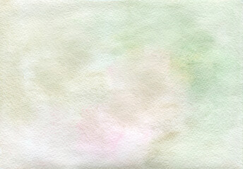 Green watercolor background with splashes. Suitable for the background of posts on social networks, mobile applications, banner design and advertising.