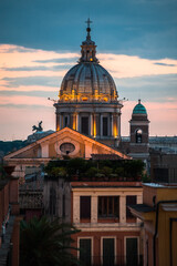 Naklejka premium View of night Rome, Italy
