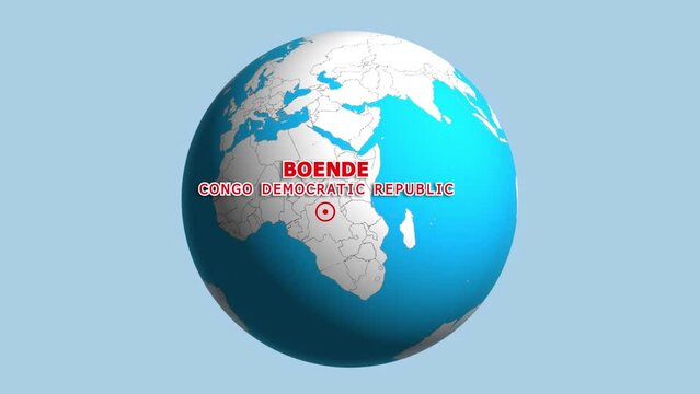 CONGO DEMOCRATIC REPUBLIC BOENDE ZOOM IN FROM SPACE