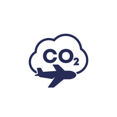 carbon footprint of flying icon